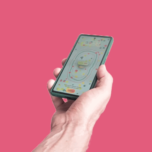 Tilt your device to move the dot along the BuzzWire track